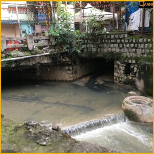 Concretized River headwater stream in Malleswaram