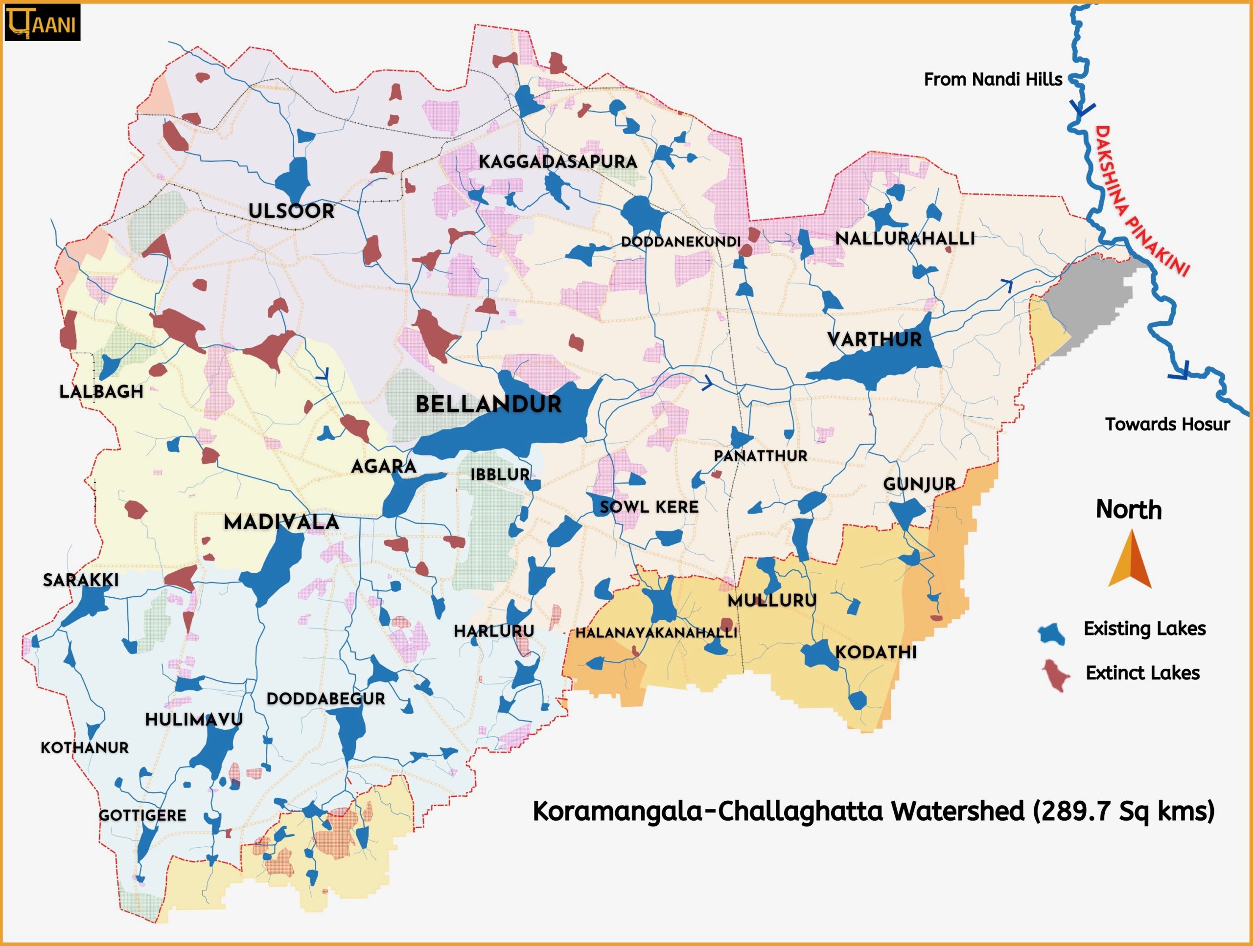 Hydrology Map of Koramangala-Challaghatta Watershed