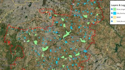 Interactive geo-spatial map showing Rivers & Lakes of Anekal Taluk, Bengaluru, India